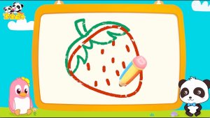 No.3 儿童间笔画教程-草莓-Strawberry